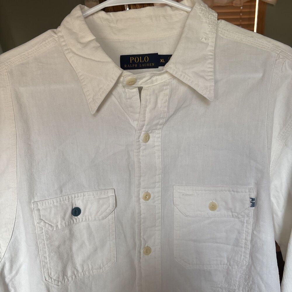 Vintage Polo Ralph Lauren Button Up Shirt Mens Size XL White - Picture 2 of 9